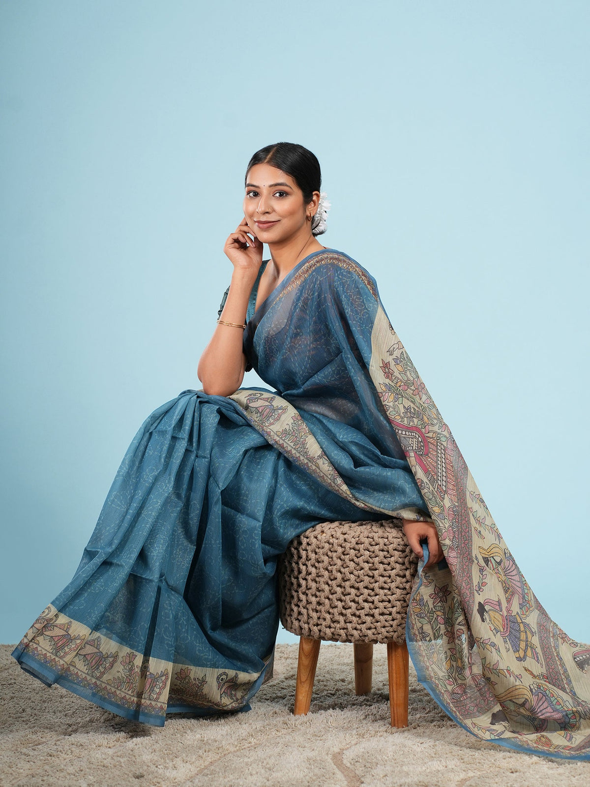 Madhubani Tussar saree by Koshnika