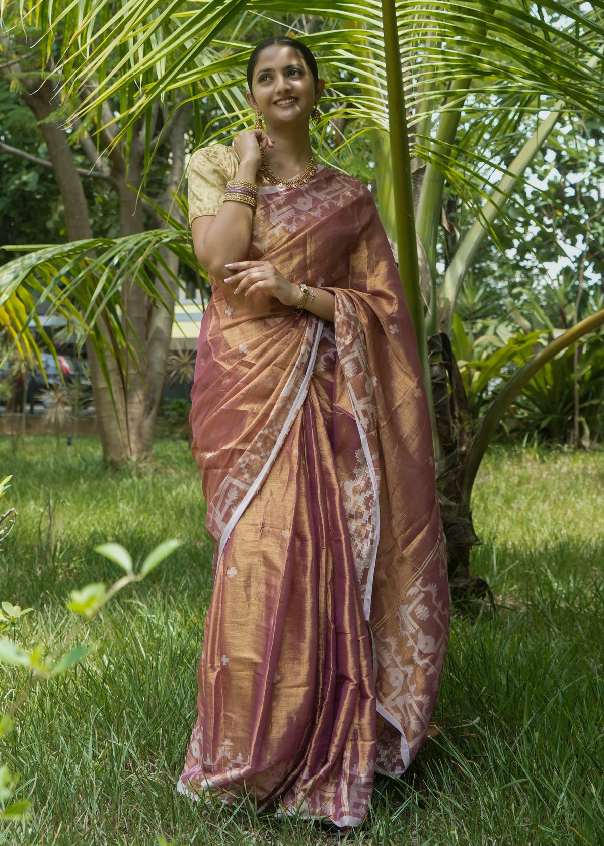 Orange Tissue Saree