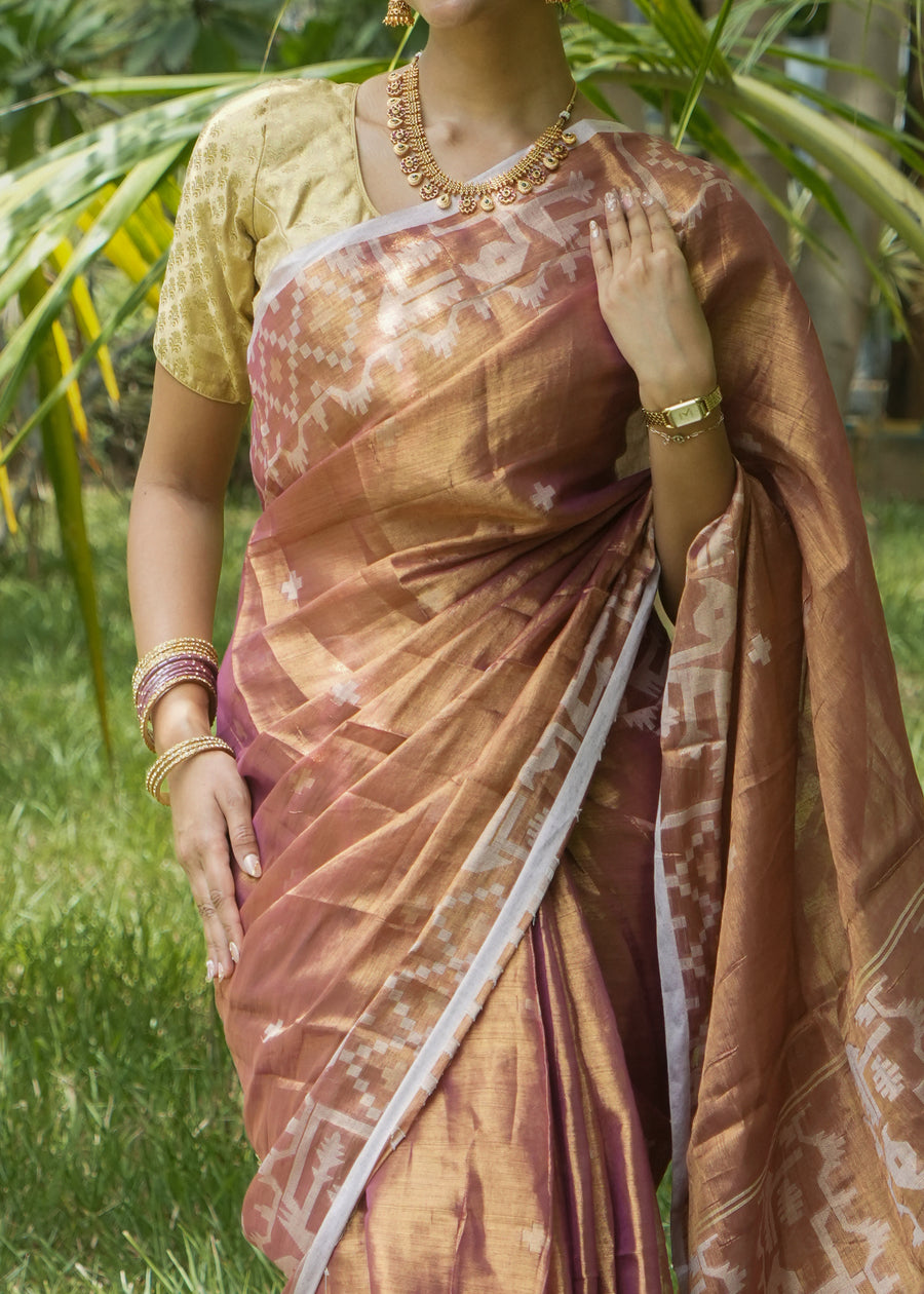 Orange Tissue Saree