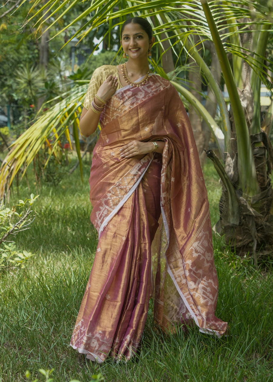 Orange Tissue Saree