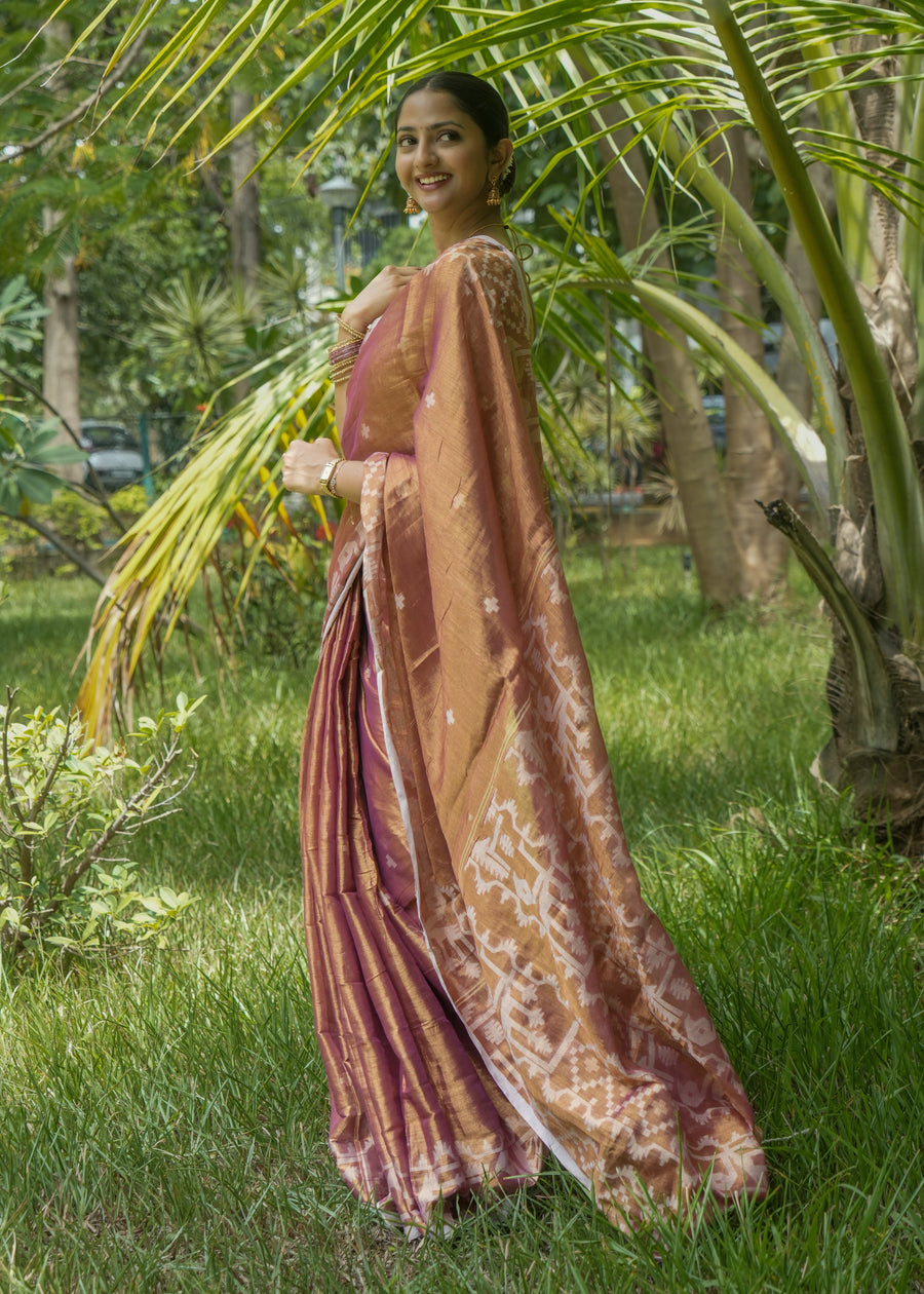 Orange Tissue Saree