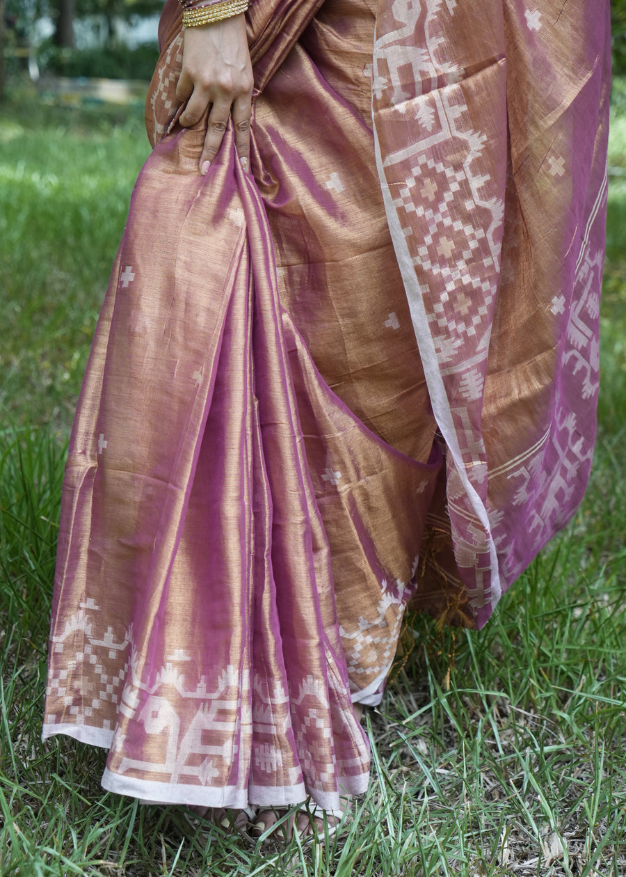 Orange Tissue Saree