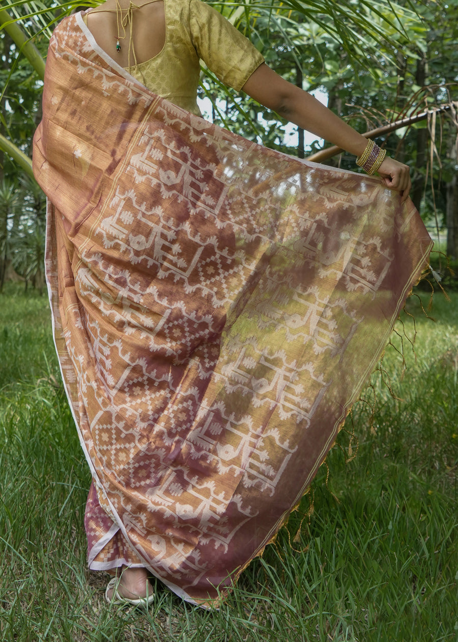 Orange Tissue Saree