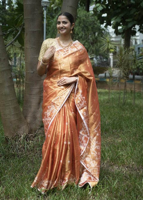 Copper Tissue Saree