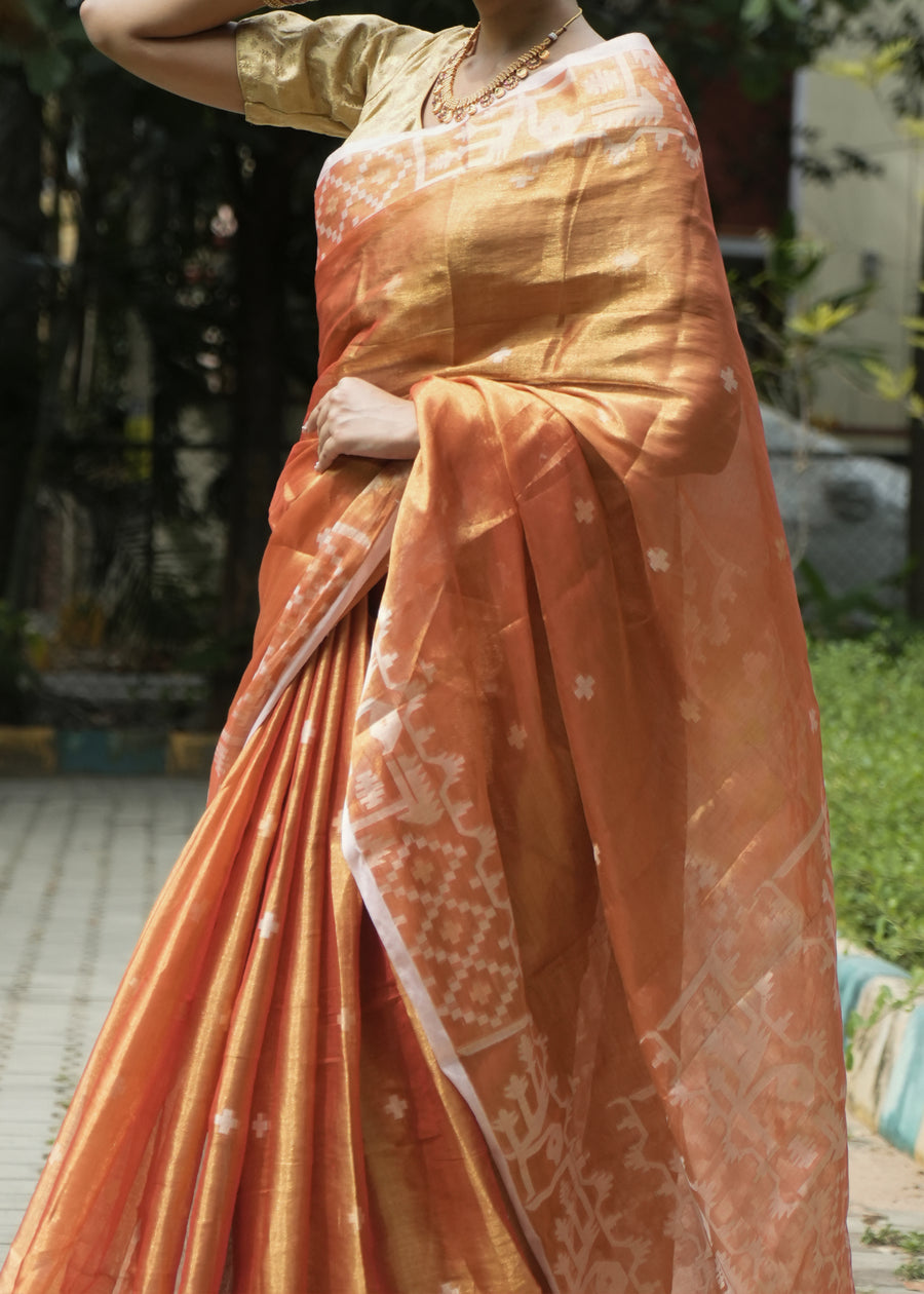 Copper Tissue Saree