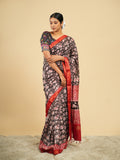 Rose Modal block-print saree – Koshnika