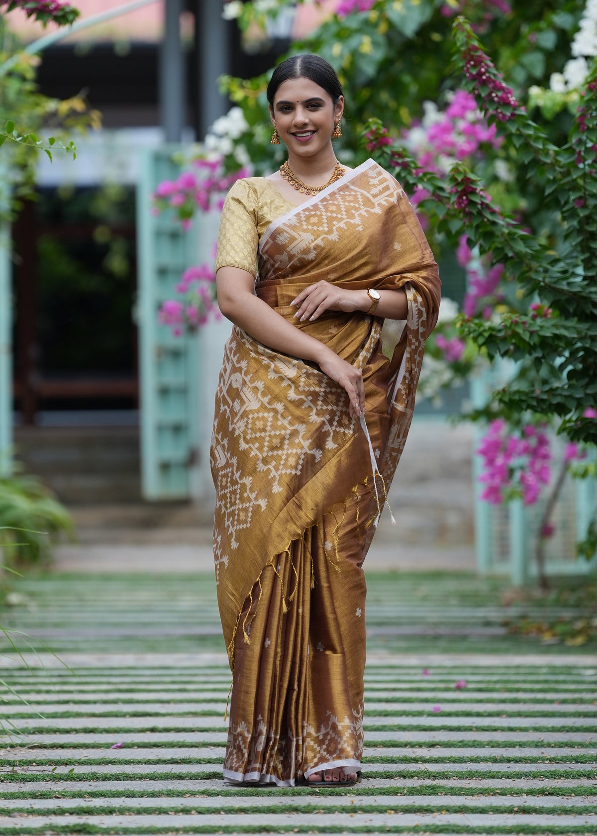 Golden Tissue Saree