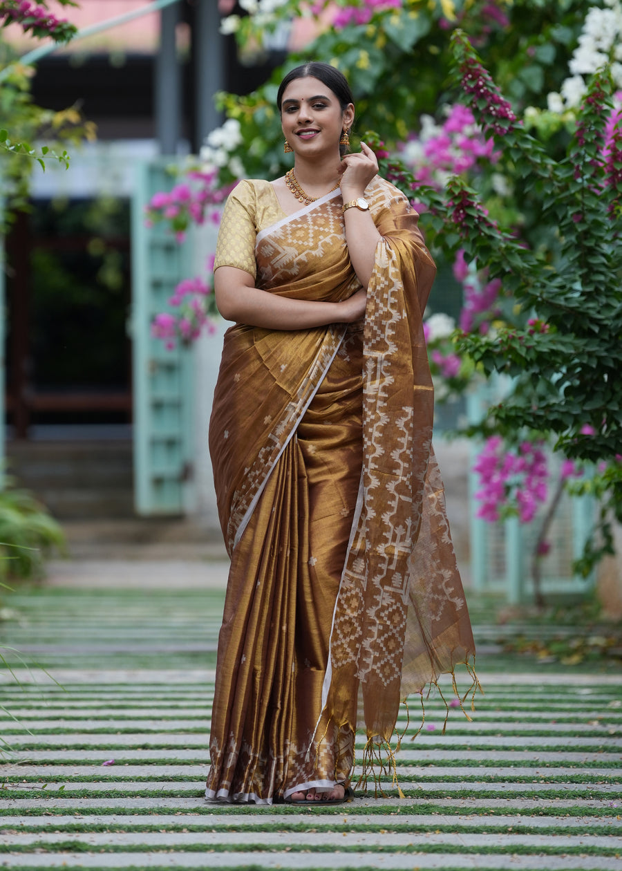 Golden Tissue Saree