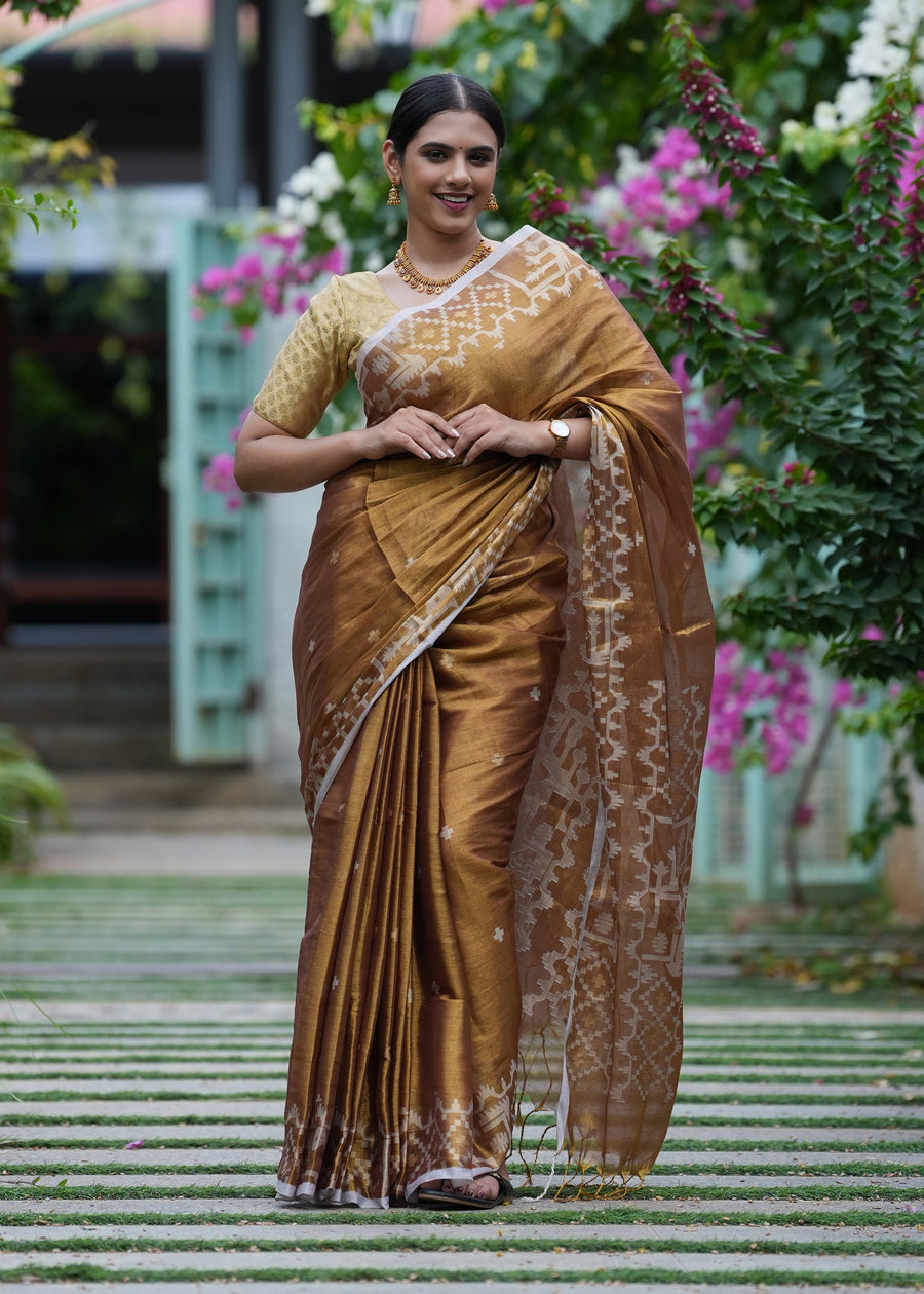 Golden Tissue Saree