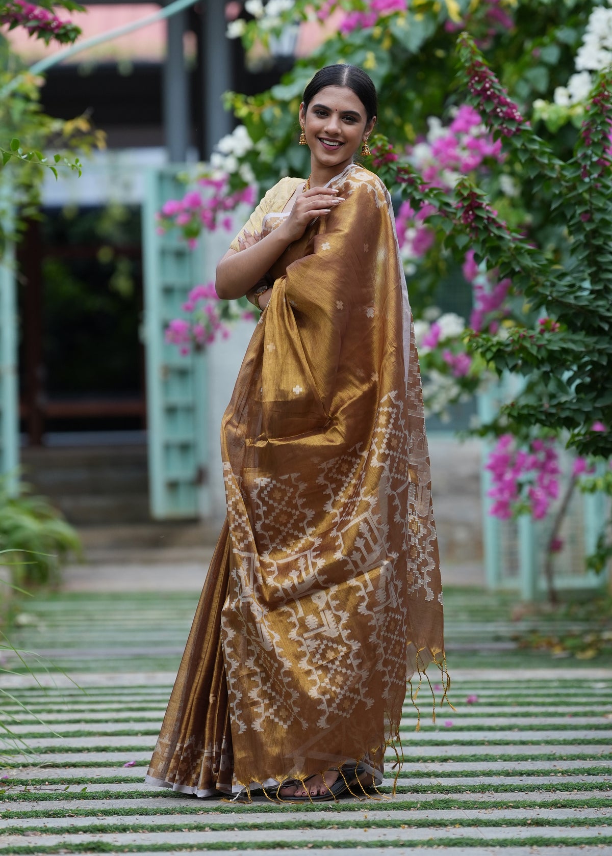 Golden Tissue Saree