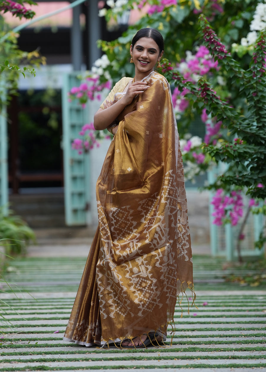 Golden Tissue Saree