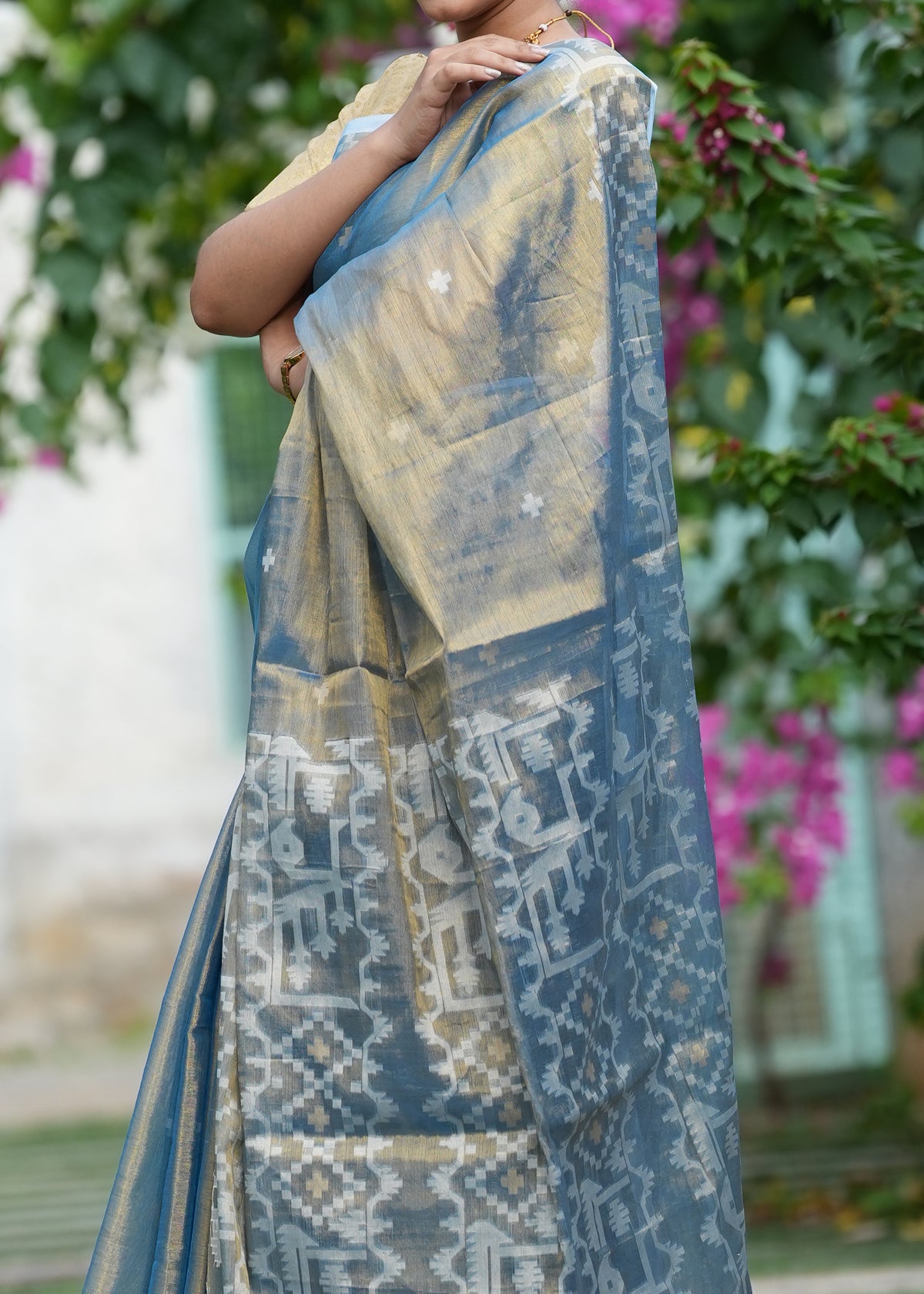 Light Blue Tissue Saree