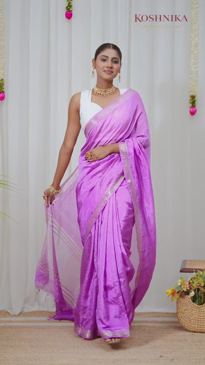 Kumud – Lilac Banana Silk Saree